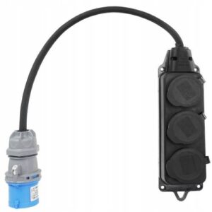 Adapter siłowy - redukcja z wtyku 16A 3P na trzy gniazda 230V 16A